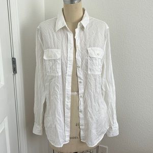 Lucky Brand white cotton button up